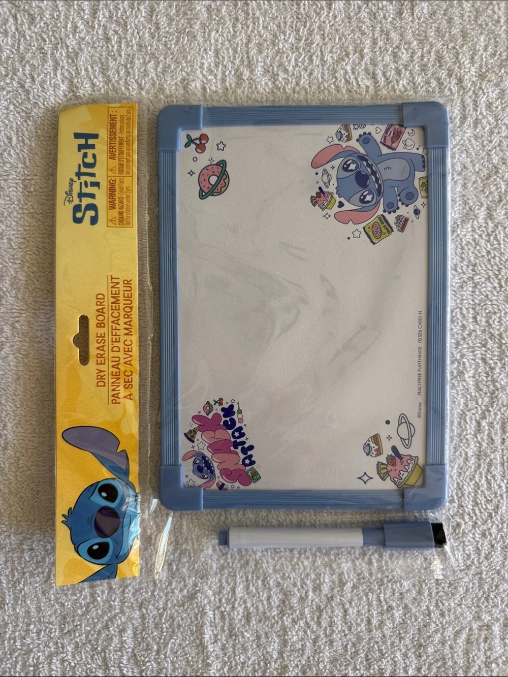 Disney Stitch Blue Dry Erase Board with Marker